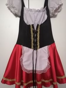 Adult Female Costumes to Hire - German Beerfest Dress - Red with gold detail